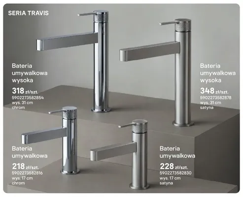 Bateria umywalkowa wysoka Valvex Travis chrom promocja w Castorama
