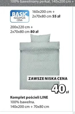 Komplet pościeli Line 160x200 cm + 2x70x80 promocja w Jysk