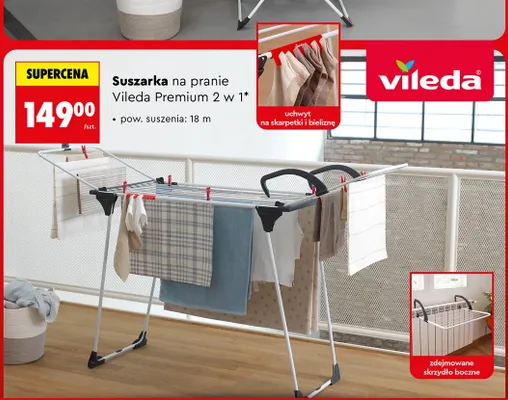 Suszarka na pranie Vileda Premium 2 w 1 promocja w Biedronka