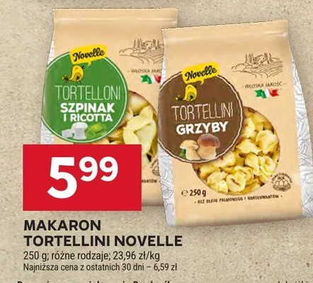 Makaron tortellini szpinak i ricotta Novelle promocja w Stokrotka