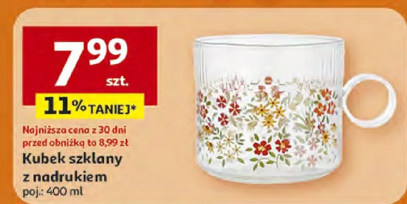 Kubek szklany z nadrukiem promocja w Auchan