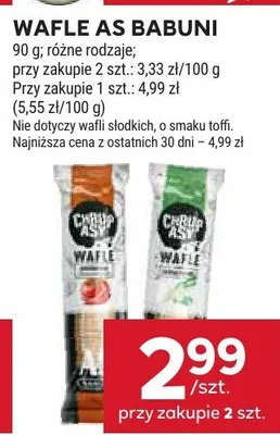 Wafle as babuni różne rodzaje promocja w Stokrotka