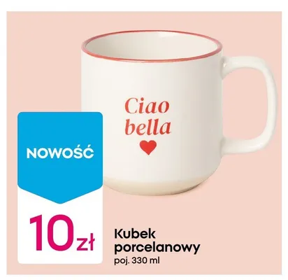 Kubek porcelanowy 330ml promocja w Pepco