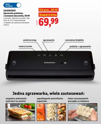 Zgrzewarka próżniowa z zestawem akcesoriów Silvercrest 130W promocja w Lidl