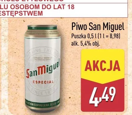 Piwo San Miguel promocja w Aldi