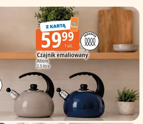 Czajnik emaliowany Altom promocja w Leclerc