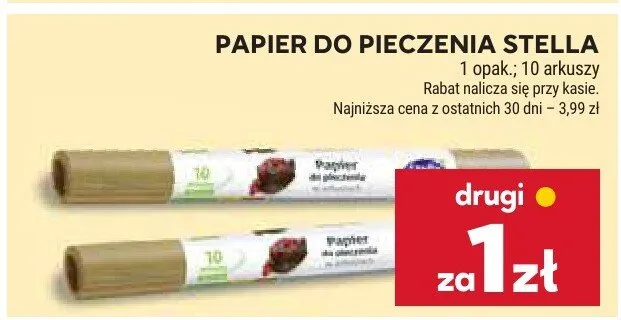 Papier do pieczenia Stella promocja w Stokrotka