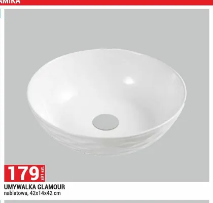 Umywalka nablatowa Glamour 42x14x42cm promocja w Merkury Market