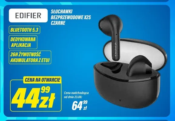 Słuchawki bezprzewodowe Edifier X2S czarne promocja w RTV EURO AGD