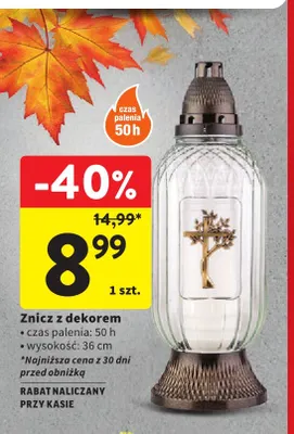 Znicz z dekorem promocja w Intermarche