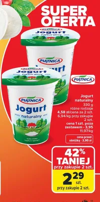 Jogurt naturalny promocja w Carrefour