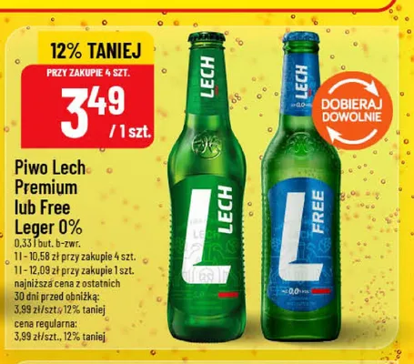 Piwo bezalkoholowe Lech Free Leger 0% promocja w POLOmarket