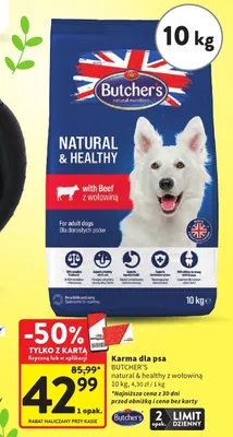 Karma dla psa Natural & Healthy z wołowiną promocja w Intermarche