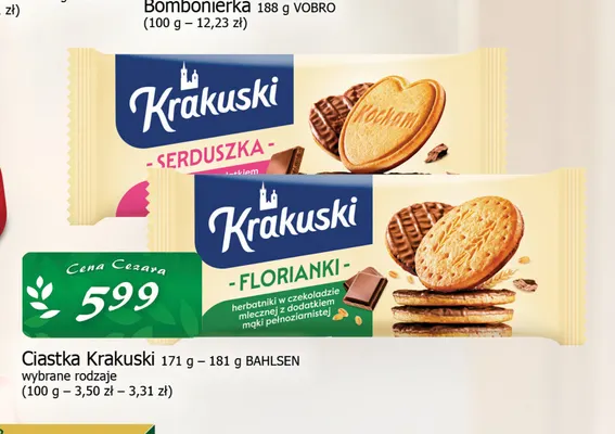 Ciastka Krakuski Serduszka promocja w CEZAR Delikatesy