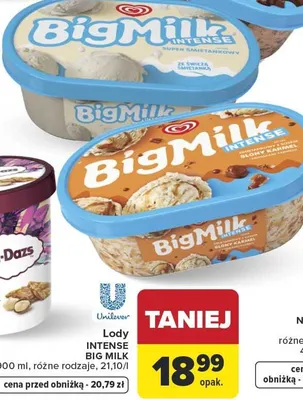 Lody Intense Big Milk promocja w Carrefour Market