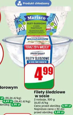 Filety śledziowe w sosie Marisco promocja w Dino