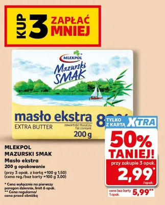Masło ekstra Mlekpol Mazurski Smak promocja w Kaufland