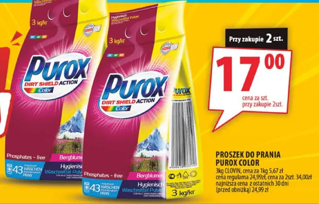 Proszek do prania Purox Color promocja w Arhelan