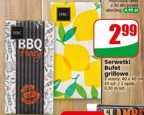 Serwetki grillowe Bufet 40x40cm promocja w Dino