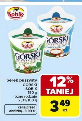 Serek puszysty Górski Sobik promocja w Carrefour