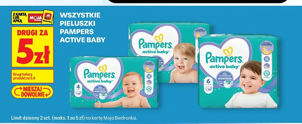 Pieluszki Pampers Active Baby promocja w Biedronka