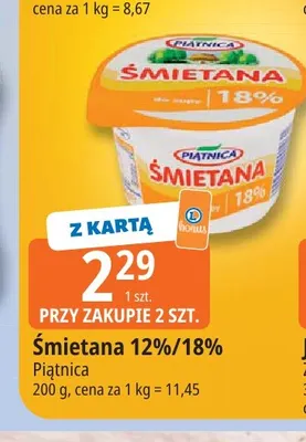 Śmietana Piątnica 12% promocja w Leclerc