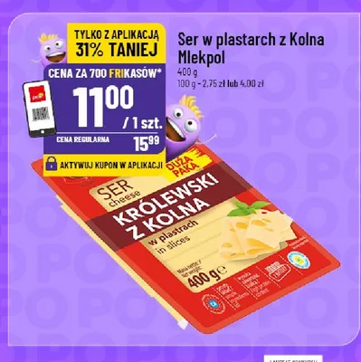 Ser w plastrach Królewski z Kolna Mlekpol promocja w POLOmarket