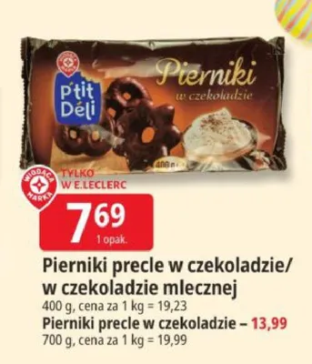 Pierniki precie w czekoladzie/w czekoladzie mlecznej promocja w Leclerc