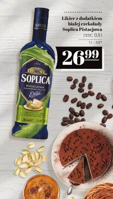 Likier z dodatkiem białej czekolady soplica pistacjowa CEDC 0,5l promocja w POLOmarket