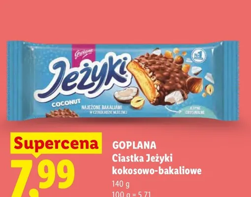 Ciastka Jeżyki kokosowo-bakaliowe Goplana promocja w Lidl
