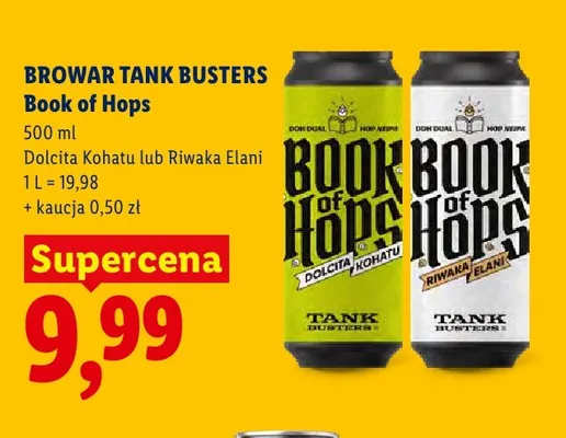 Piwo Browar Tank Busters Book of Hops Riwaka Elani promocja w Lidl