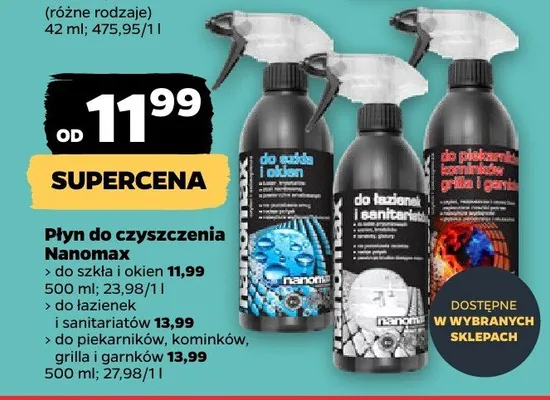 Płyn do czyszczenia do szkła i okien Nanomax promocja w Netto