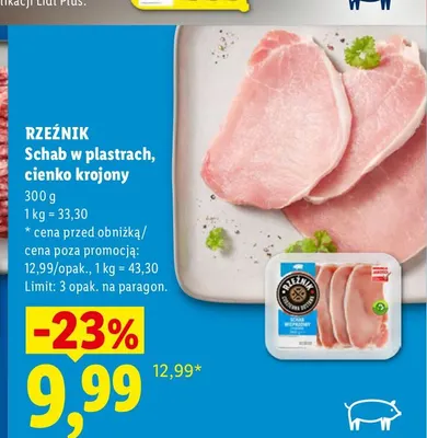Schab w plastrach cienko krojony Rzeźnik promocja w Lidl