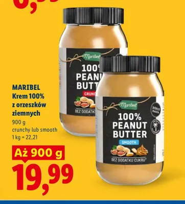 Krem 100% z orzeszków ziemnych crunchy Maribel promocja w Lidl