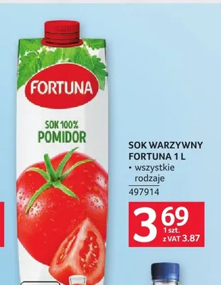 Sok warzywny Fortuna promocja w Selgros