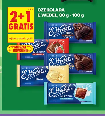 Czekolada mleczna truskawkowa E.Wedel promocja w Biedronka