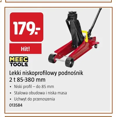 Lekki niskoprofilowy podnośnik 2 t 85-380 mm Meec Tools promocja w Jula