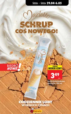 Lody rurka śmietankowa Marletto promocja w Biedronka