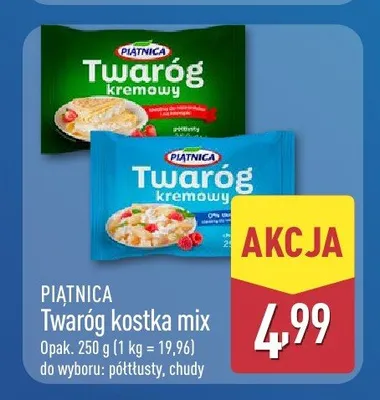 Twaróg półtłusty Piątnica promocja w Aldi
