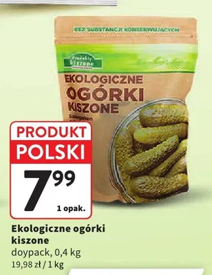 Ekologiczne ogórki kiszone promocja w Intermarche