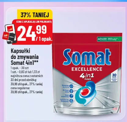 Kapsułki do zmywania Somat 4in1 promocja w POLOmarket