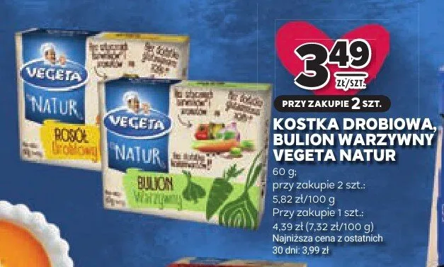 Kostka drobiowa, bulion drobiowy Vegeta Natur promocja w Stokrotka