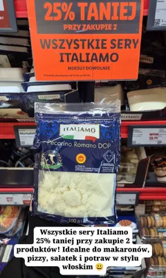 Ser Pecorino Romano DOP Italiamo promocja w Lidl