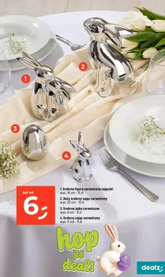Srebrny zając ceramiczny promocja w Dealz