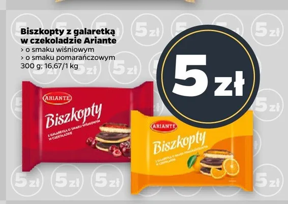 Biszkopty z galaretką w czekoladzie Ariante o smaku pomarańczowym promocja w Netto