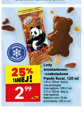Lody śmietankowo-czekoladowe Pando promocja w Twój Market