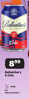 Drink Ballantine's & Cola promocja w Netto