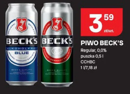 Piwo Beck's Regular promocja w Chorten