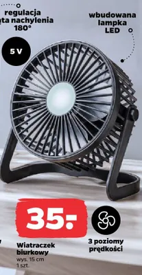 Wiatraczek biurkowy wys. 15cm promocja w Netto