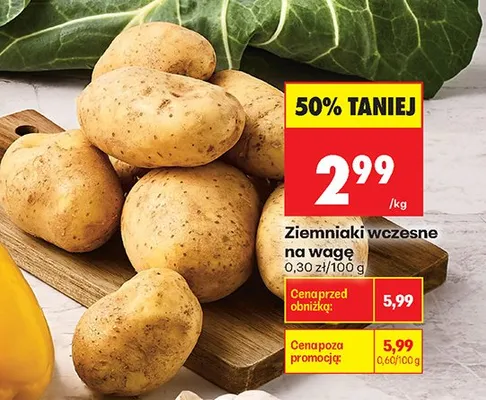 Ziemniaki wczesne na wagę promocja w Biedronka